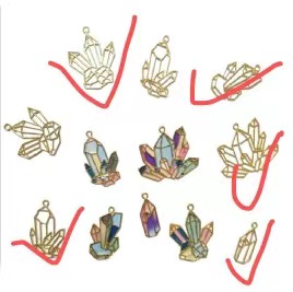 5 kind Crystal cluster frame